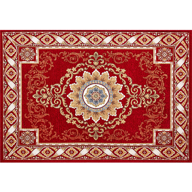 Lisslune | Shabby Chic Floral Rug Multicolored Synthetic Rug With Non-Slip Back Stain Resistant Washable Rug for Living Room
