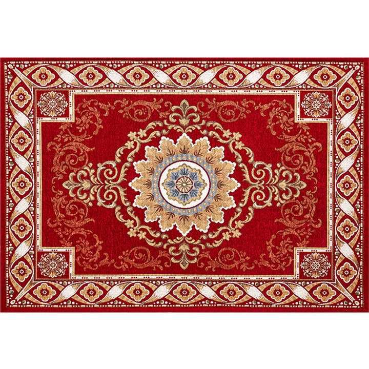 Lisslune | Shabby Chic Floral Rug Multicolored Synthetic Rug With Non-Slip Back Stain Resistant Washable Rug for Living Room