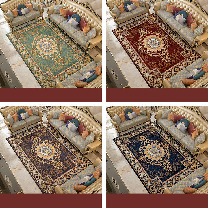 Lisslune | Shabby Chic Floral Rug Multicolored Synthetic Rug With Non-Slip Back Stain Resistant Washable Rug for Living Room