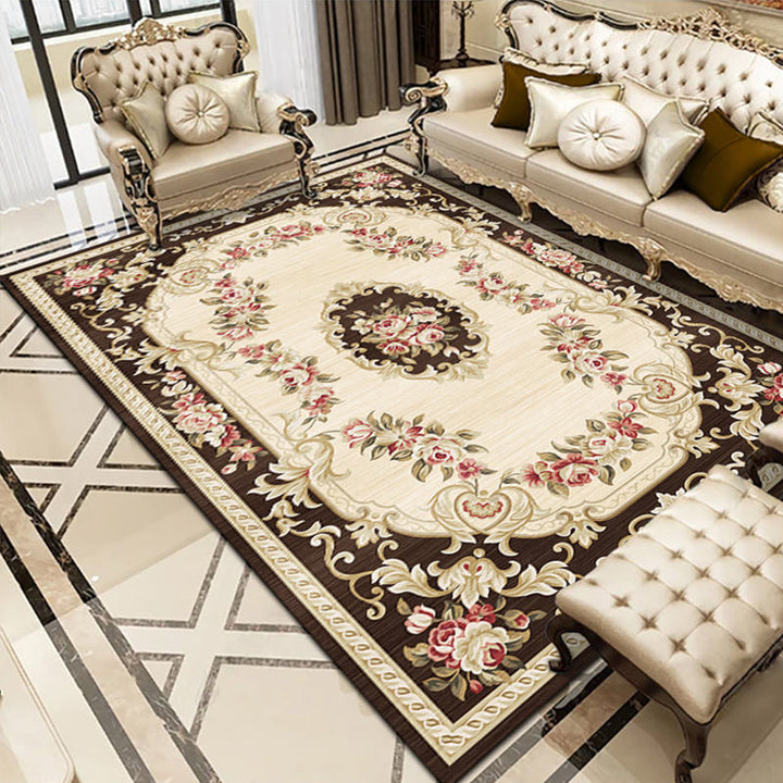 Lisslune | Olden Parlor Rug Multicolored Floral Pattern Rug Synthetic Maintenance Friendly Stain Resistant Washable Rug