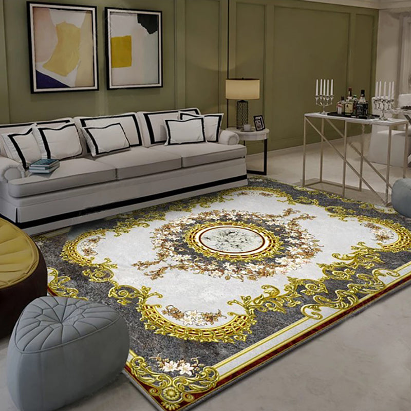 Lisslune | Olden Parlor Rug Multicolored Floral Pattern Rug Synthetic Maintenance Friendly Stain Resistant Washable Rug