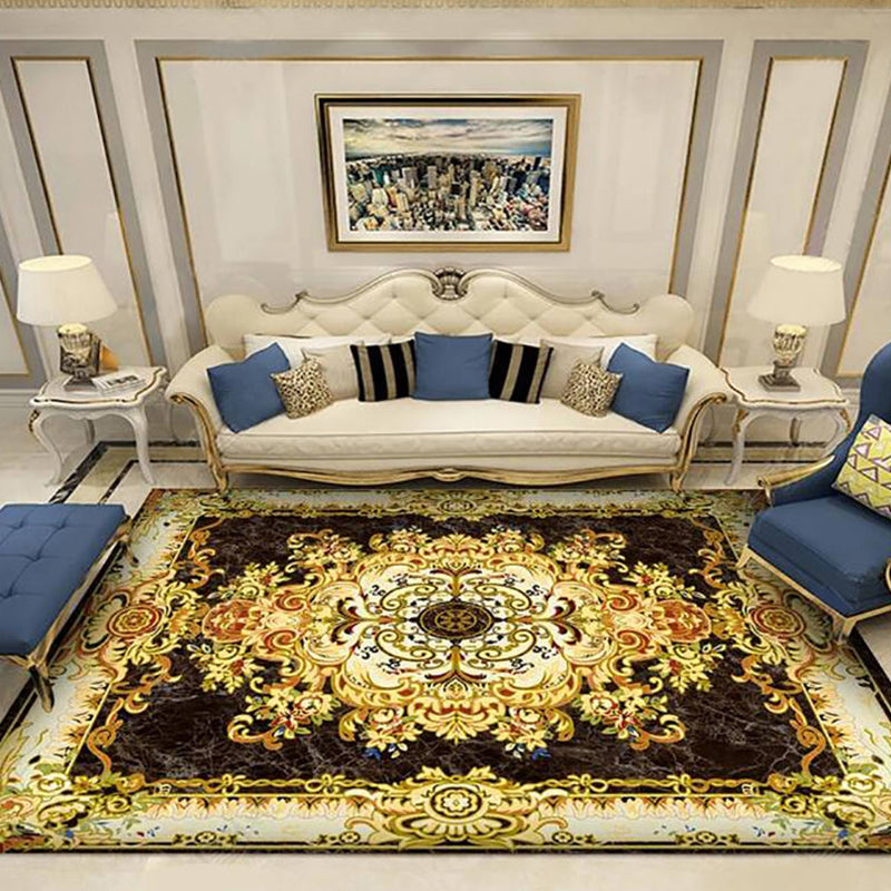 Lisslune | Olden Parlor Rug Multicolored Floral Pattern Rug Synthetic Maintenance Friendly Stain Resistant Washable Rug