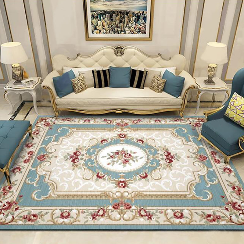 Lisslune | Olden Parlor Rug Multicolored Floral Pattern Rug Synthetic Maintenance Friendly Stain Resistant Washable Rug