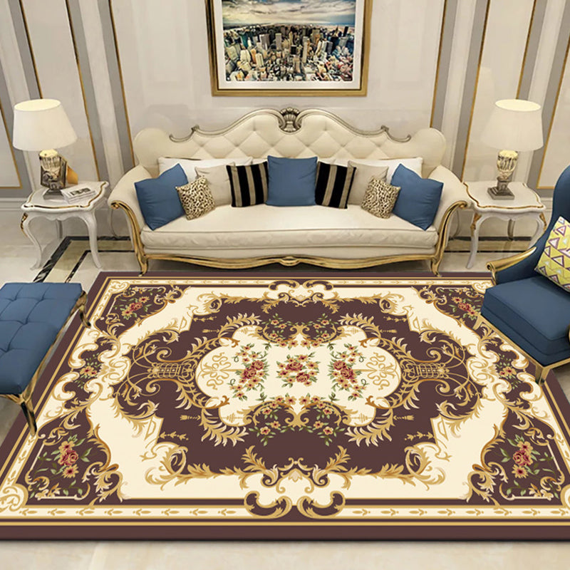 Lisslune | Olden Parlor Rug Multicolored Floral Pattern Rug Synthetic Maintenance Friendly Stain Resistant Washable Rug