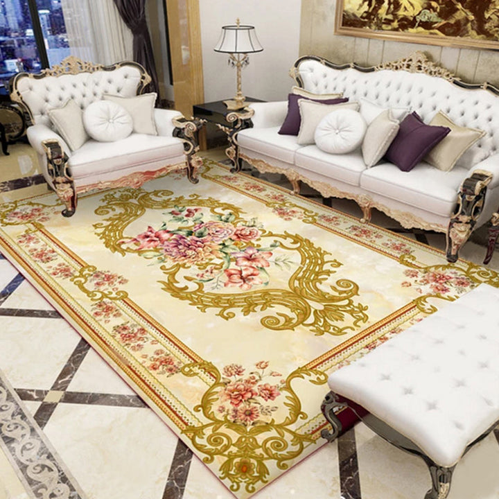 Lisslune | Olden Parlor Rug Multicolored Floral Pattern Rug Synthetic Maintenance Friendly Stain Resistant Washable Rug
