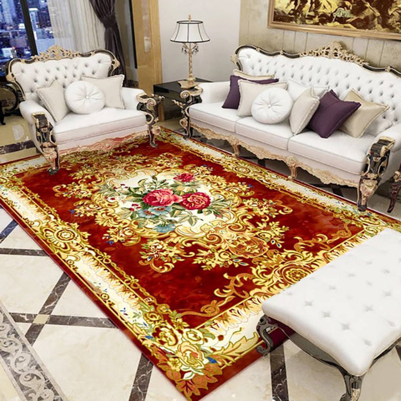 Lisslune | Olden Parlor Rug Multicolored Floral Pattern Rug Synthetic Maintenance Friendly Stain Resistant Washable Rug