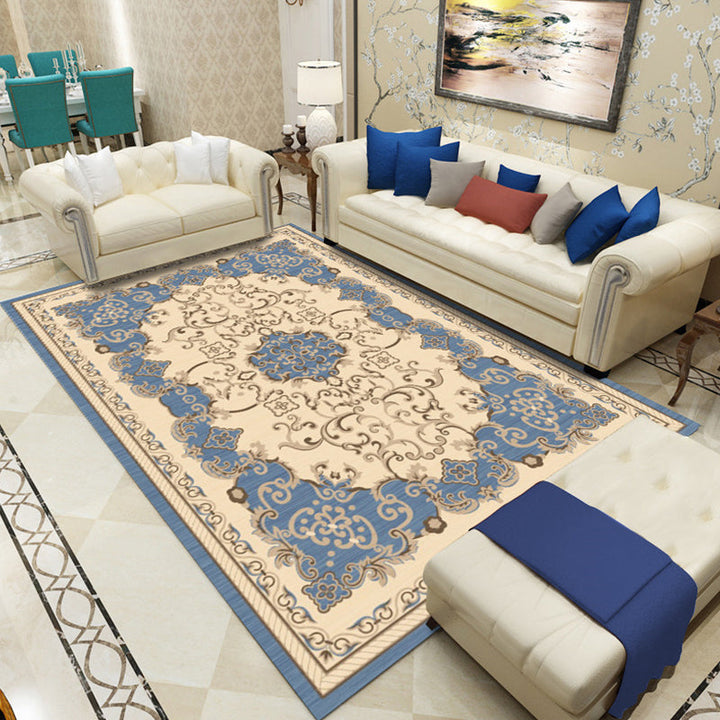 Lisslune | Retro Living Room Carpet Multicolor Flower Pattern Berber Carpet Polyester Non-Slip Backing Pet-Friendly Carpet