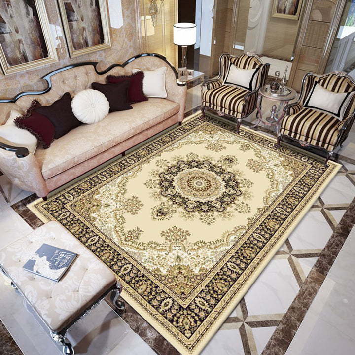 Lisslune | Retro Living Room Carpet Multicolor Flower Pattern Berber Carpet Polyester Non-Slip Backing Pet-Friendly Carpet