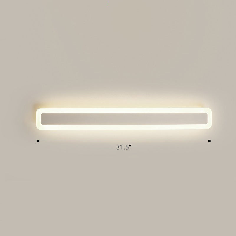 Lisslune | Bar-shaped Vanity Light Minimalist Acrylic Bathroom LED Wall Lighting in White