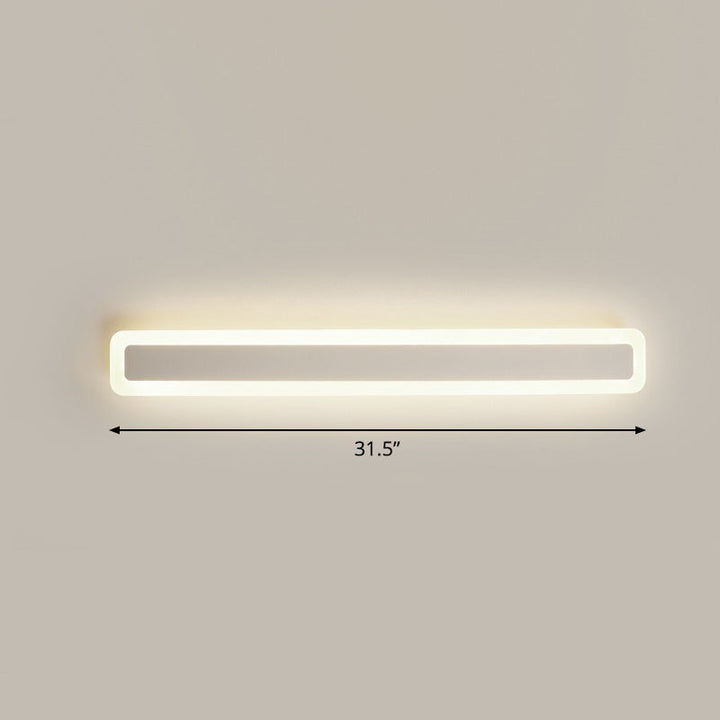 Lisslune | Bar-shaped Vanity Light Minimalist Acrylic Bathroom LED Wall Lighting in White