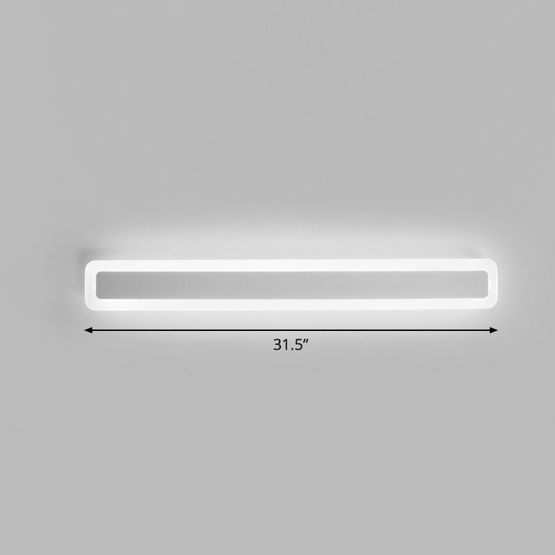 Lisslune | Bar-shaped Vanity Light Minimalist Acrylic Bathroom LED Wall Lighting in White