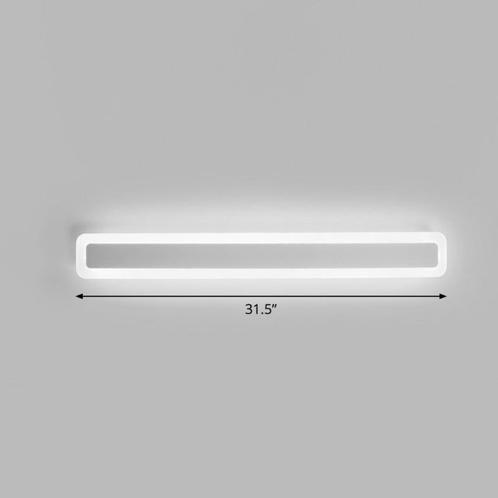 Lisslune | Bar-shaped Vanity Light Minimalist Acrylic Bathroom LED Wall Lighting in White