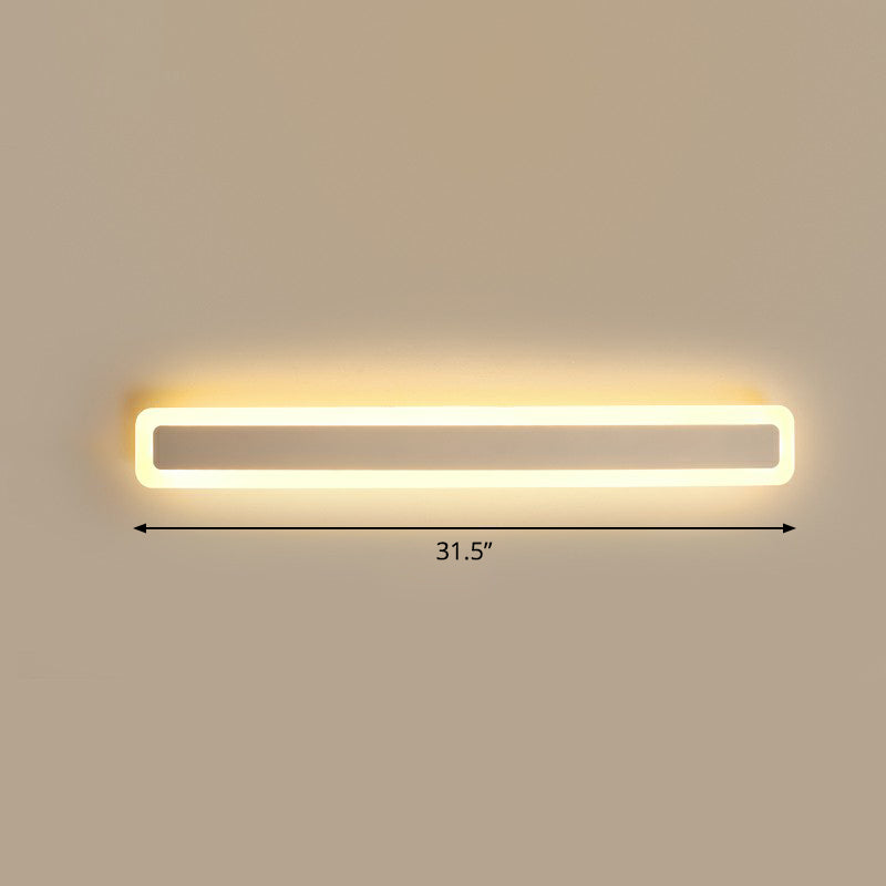 Lisslune | Bar-shaped Vanity Light Minimalist Acrylic Bathroom LED Wall Lighting in White