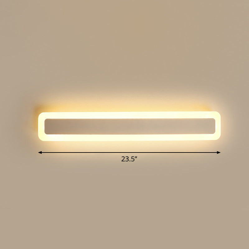 Lisslune | Bar-shaped Vanity Light Minimalist Acrylic Bathroom LED Wall Lighting in White