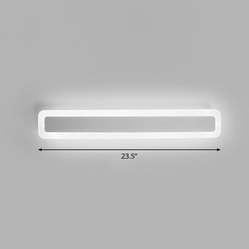 Lisslune | Bar-shaped Vanity Light Minimalist Acrylic Bathroom LED Wall Lighting in White