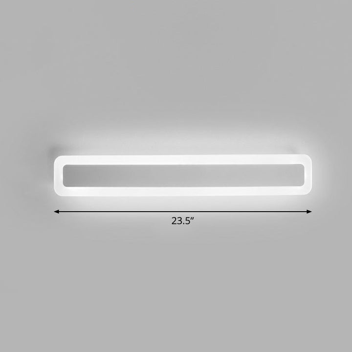 Lisslune | Bar-shaped Vanity Light Minimalist Acrylic Bathroom LED Wall Lighting in White