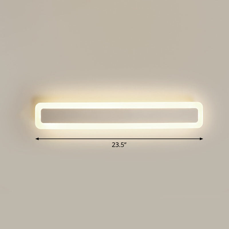 Lisslune | Bar-shaped Vanity Light Minimalist Acrylic Bathroom LED Wall Lighting in White
