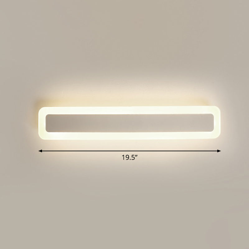 Lisslune | Bar-shaped Vanity Light Minimalist Acrylic Bathroom LED Wall Lighting in White