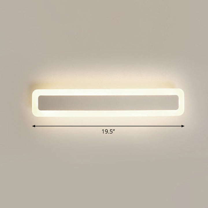 Lisslune | Bar-shaped Vanity Light Minimalist Acrylic Bathroom LED Wall Lighting in White
