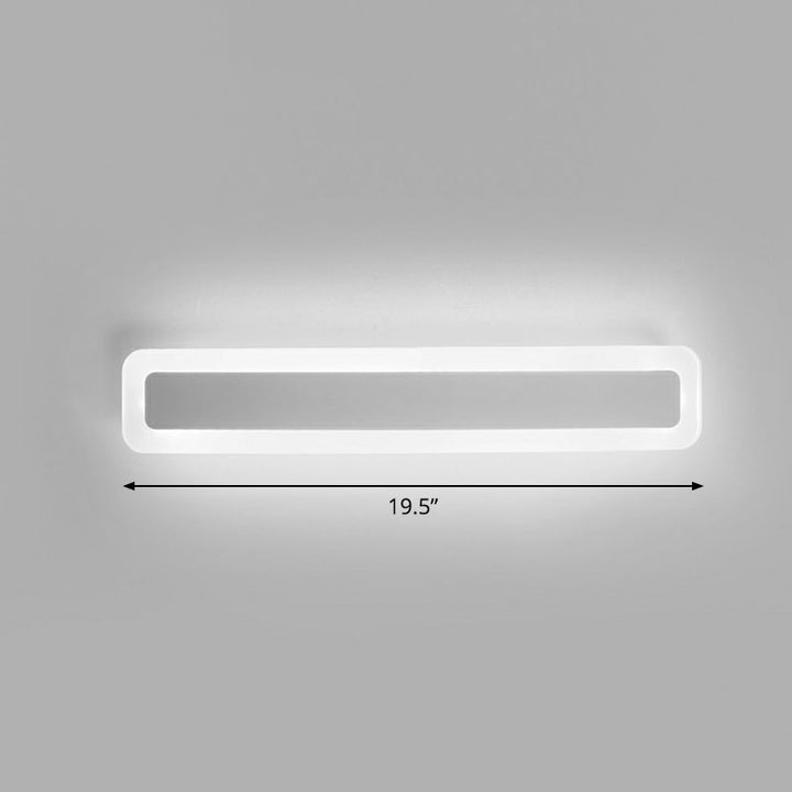 Lisslune | Bar-shaped Vanity Light Minimalist Acrylic Bathroom LED Wall Lighting in White