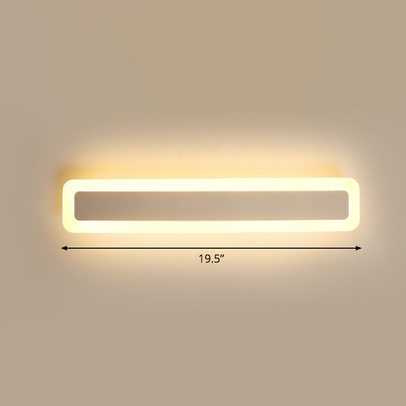 Lisslune | Bar-shaped Vanity Light Minimalist Acrylic Bathroom LED Wall Lighting in White