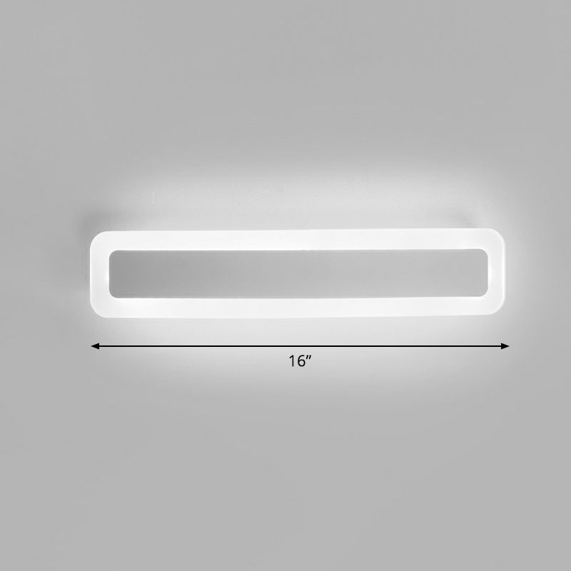 Lisslune | Bar-shaped Vanity Light Minimalist Acrylic Bathroom LED Wall Lighting in White
