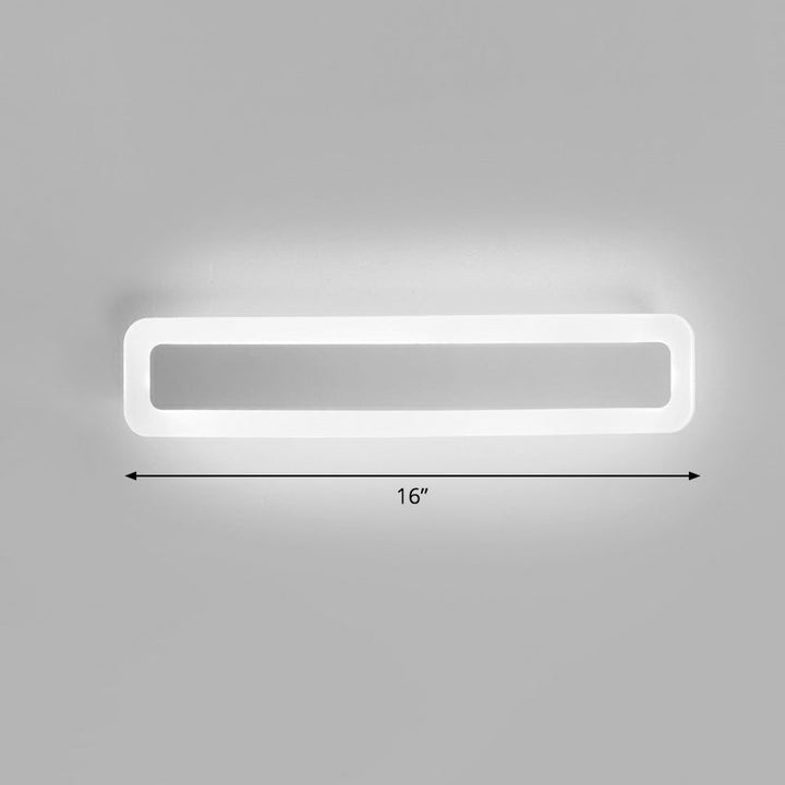 Lisslune | Bar-shaped Vanity Light Minimalist Acrylic Bathroom LED Wall Lighting in White
