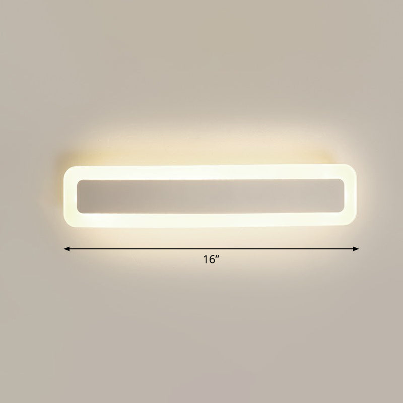 Lisslune | Bar-shaped Vanity Light Minimalist Acrylic Bathroom LED Wall Lighting in White
