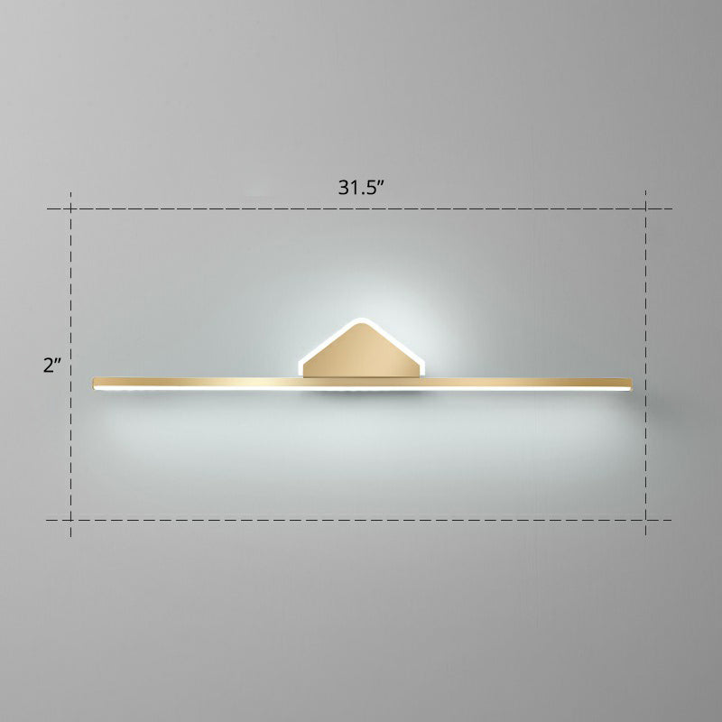 Lisslune | Acrylic Linear LED Vanity Wall Light Minimalism Gold Finish Wall Lighting for Bathroom