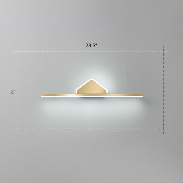 Lisslune | Acrylic Linear LED Vanity Wall Light Minimalism Gold Finish Wall Lighting for Bathroom