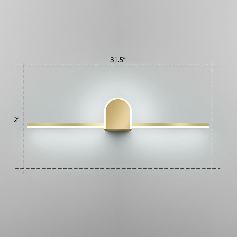 Lisslune | Acrylic Linear LED Vanity Wall Light Minimalism Gold Finish Wall Lighting for Bathroom
