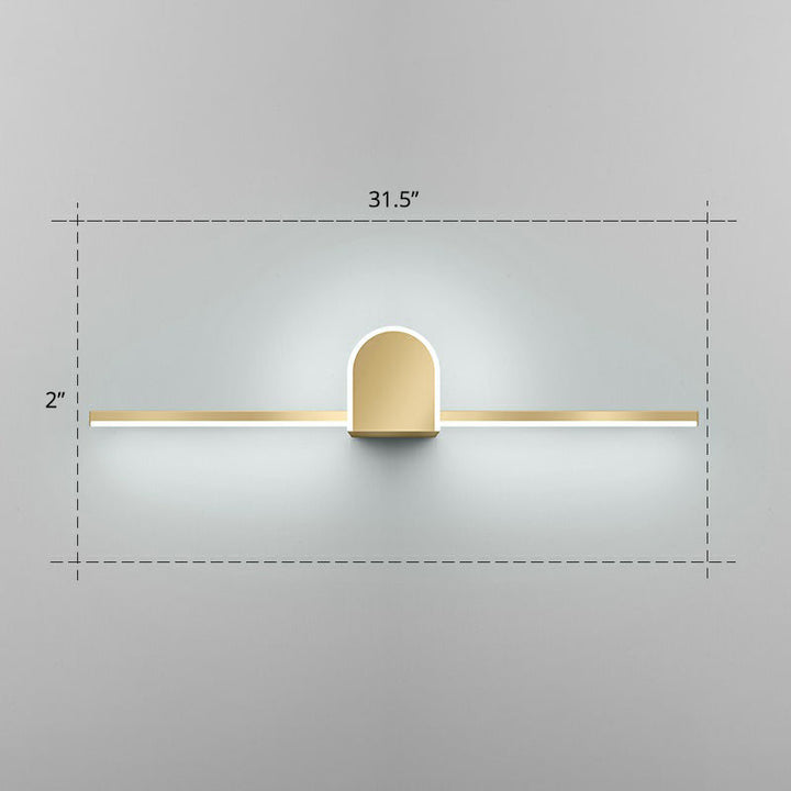 Lisslune | Acrylic Linear LED Vanity Wall Light Minimalism Gold Finish Wall Lighting for Bathroom
