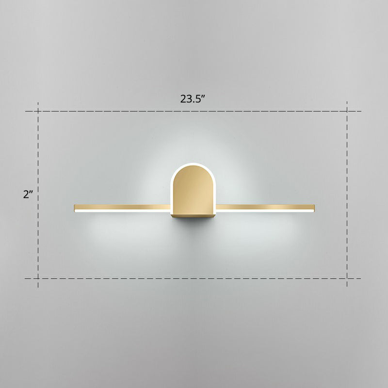 Lisslune | Acrylic Linear LED Vanity Wall Light Minimalism Gold Finish Wall Lighting for Bathroom