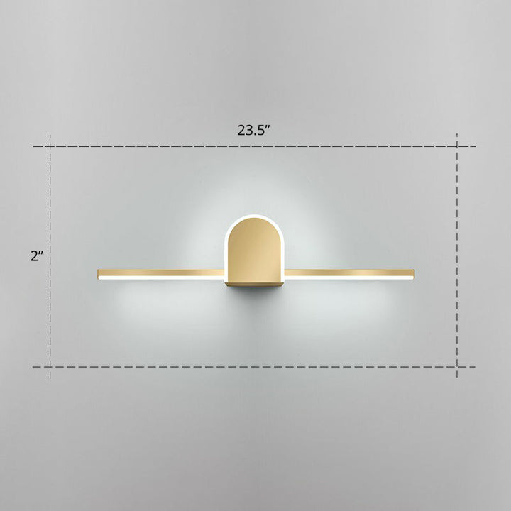Lisslune | Acrylic Linear LED Vanity Wall Light Minimalism Gold Finish Wall Lighting for Bathroom