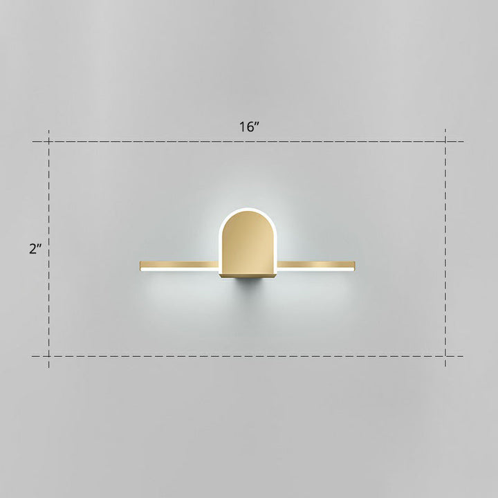 Lisslune | Acrylic Linear LED Vanity Wall Light Minimalism Gold Finish Wall Lighting for Bathroom