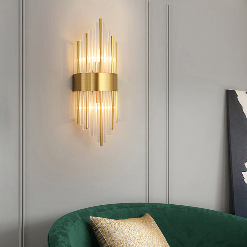 Lisslune | K9 Crystal Sticks Wall Light Postmodern 2-Lamp Wall Mounted Light for Living Room