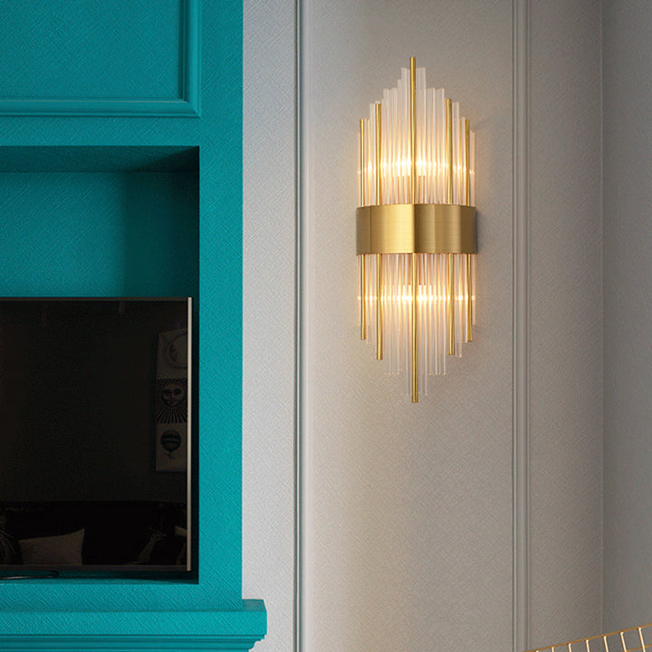 Lisslune | K9 Crystal Sticks Wall Light Postmodern 2-Lamp Wall Mounted Light for Living Room