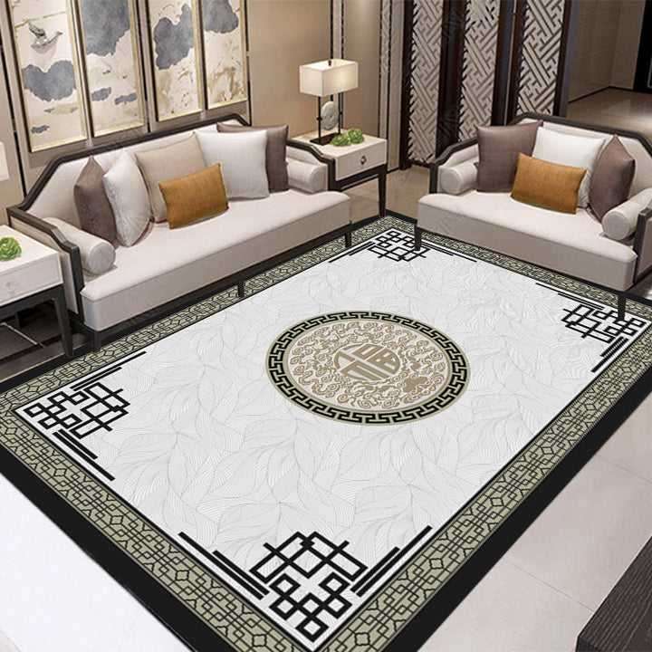 Lisslune | Retro Living Room Carpet Multicolor Plant Pattern Area Rug Cotton Blend Non-Slip Backing Pet-Friendly Indoor Rug