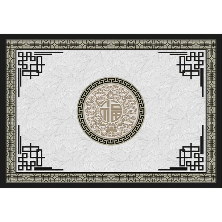 Lisslune | Retro Living Room Carpet Multicolor Plant Pattern Area Rug Cotton Blend Non-Slip Backing Pet-Friendly Indoor Rug