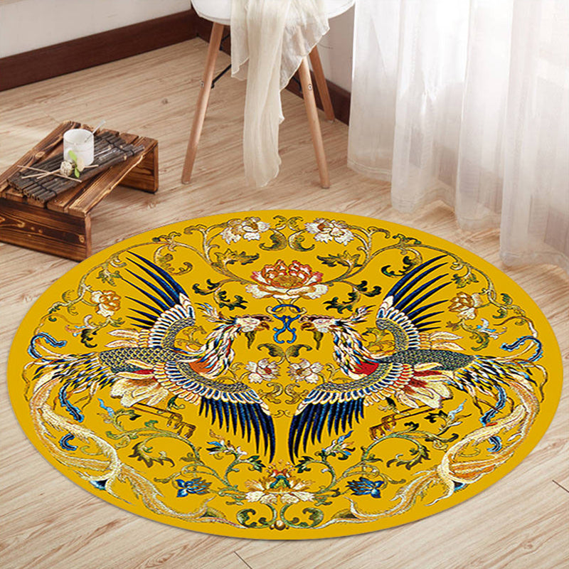 Lisslune | Oriental Living Room Rug Multicolored Floral Printed Indoor Mat Polypropylene Non-Slip Washable Easy Care Mat