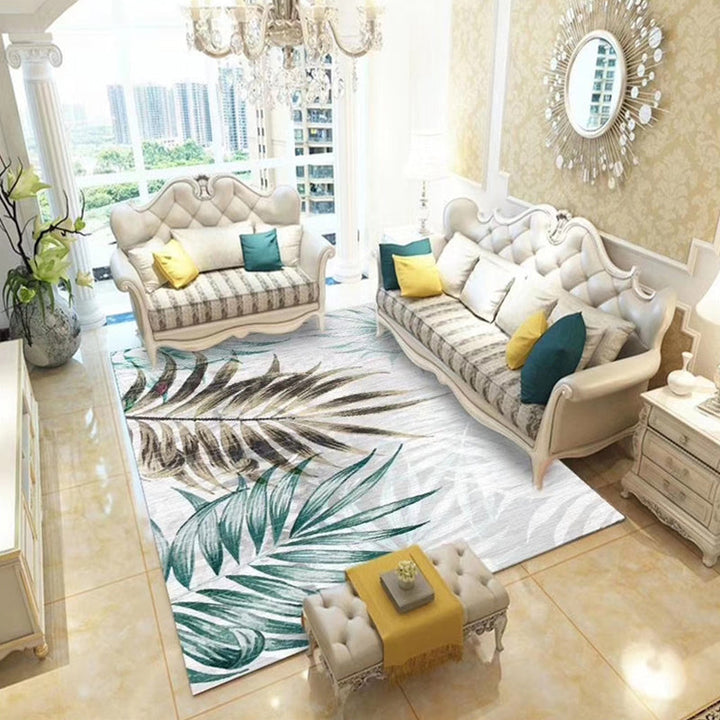 Lisslune | Chinoiserie Flower Rug Multicolor Polypropylene Area Rug Non-Slip Back Pet-Friendly Easy Care Indoor Rug for Living Room