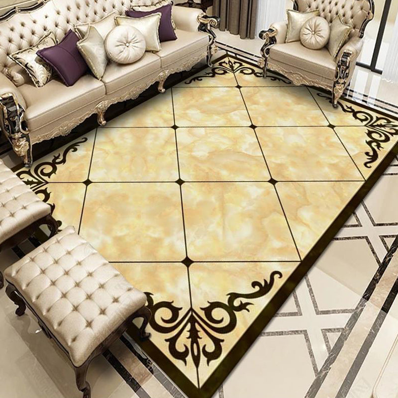 Lisslune | Nostalgia Geometric Printed Rug Multicolored Polyester Indoor Rug Non-Slip Backing Pet-Friendly Rug for Living Room