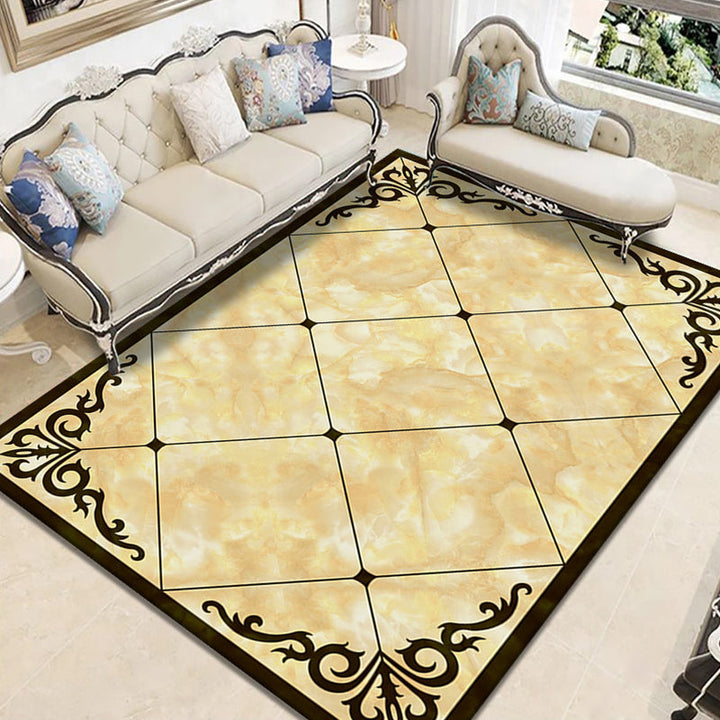 Lisslune | Nostalgia Geometric Printed Rug Multicolored Polyester Indoor Rug Non-Slip Backing Pet-Friendly Rug for Living Room