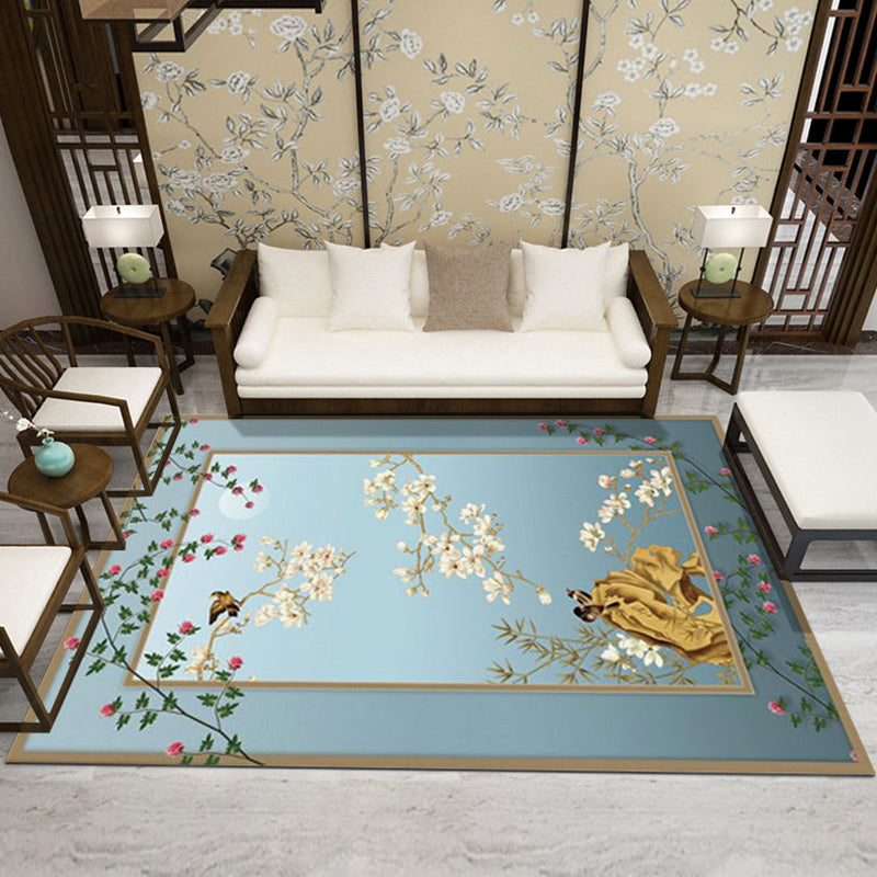 Lisslune | Formal Living Room Carpet Multicolored Plant Print Carpet for Indoors Polypropylene Non-Slip Back Pet-Friendly Carpet