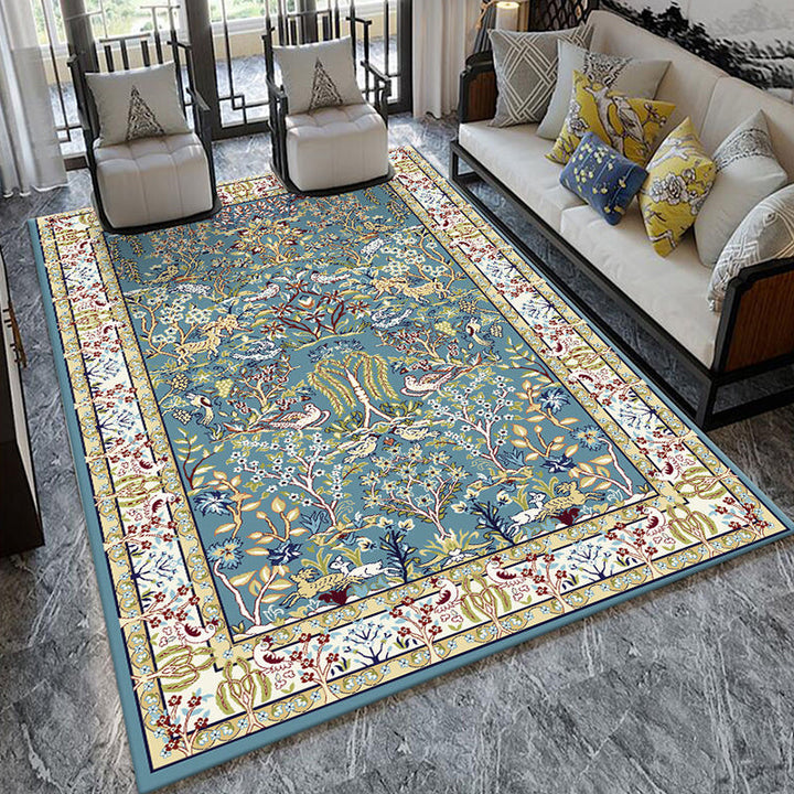 Lisslune | Formal Living Room Carpet Multicolored Plant Print Carpet for Indoors Polypropylene Non-Slip Back Pet-Friendly Carpet