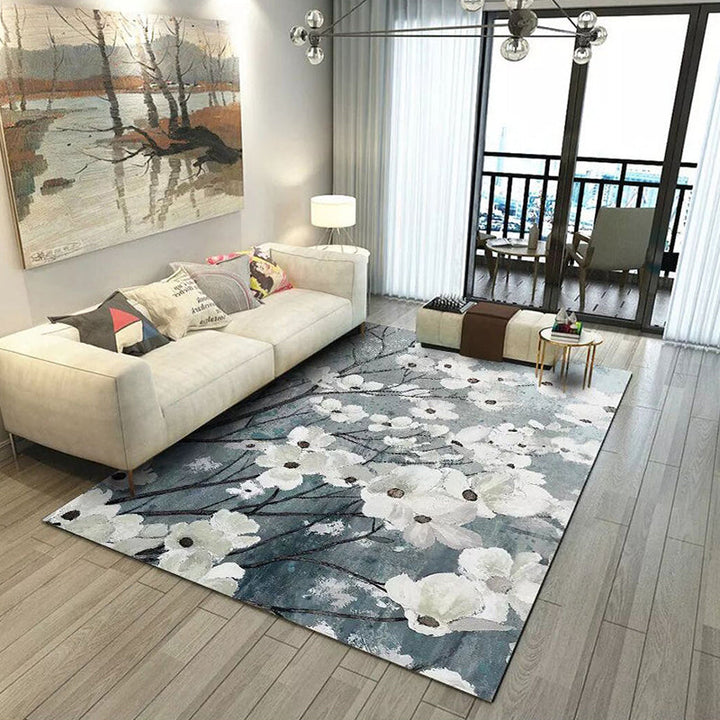 Lisslune | Formal Living Room Carpet Multicolored Plant Print Carpet for Indoors Polypropylene Non-Slip Back Pet-Friendly Carpet