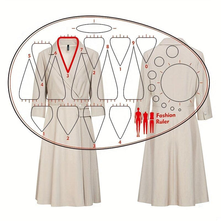 Lisslune | Acrylic Neckline Template Ruler - Essential Tool for Fashion Design and Pattern Creation