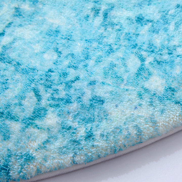 Lisslune | Beautiful Children's Room Rug Blue Cartoon Printed Indoor Rug Lambswool Non-Slip Backing Stain Resistant Area Rug