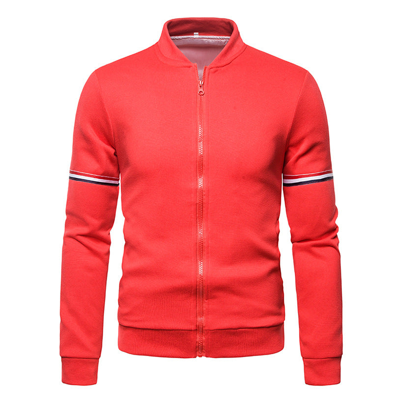 Men's sporty zip jacket with structured surface and contrast stripes Lisslune