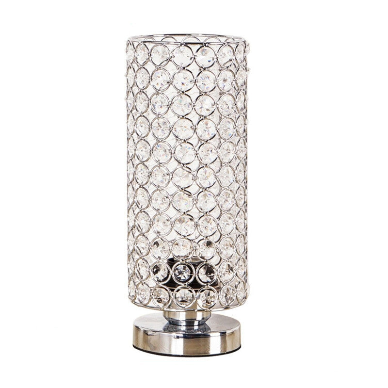 Lisslune | Crystal Table Lamp - Modern Night Light with Chrome Finish
